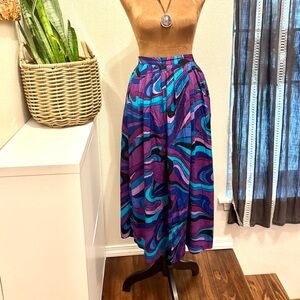 Vintage Purple and Blue Women's Skirt